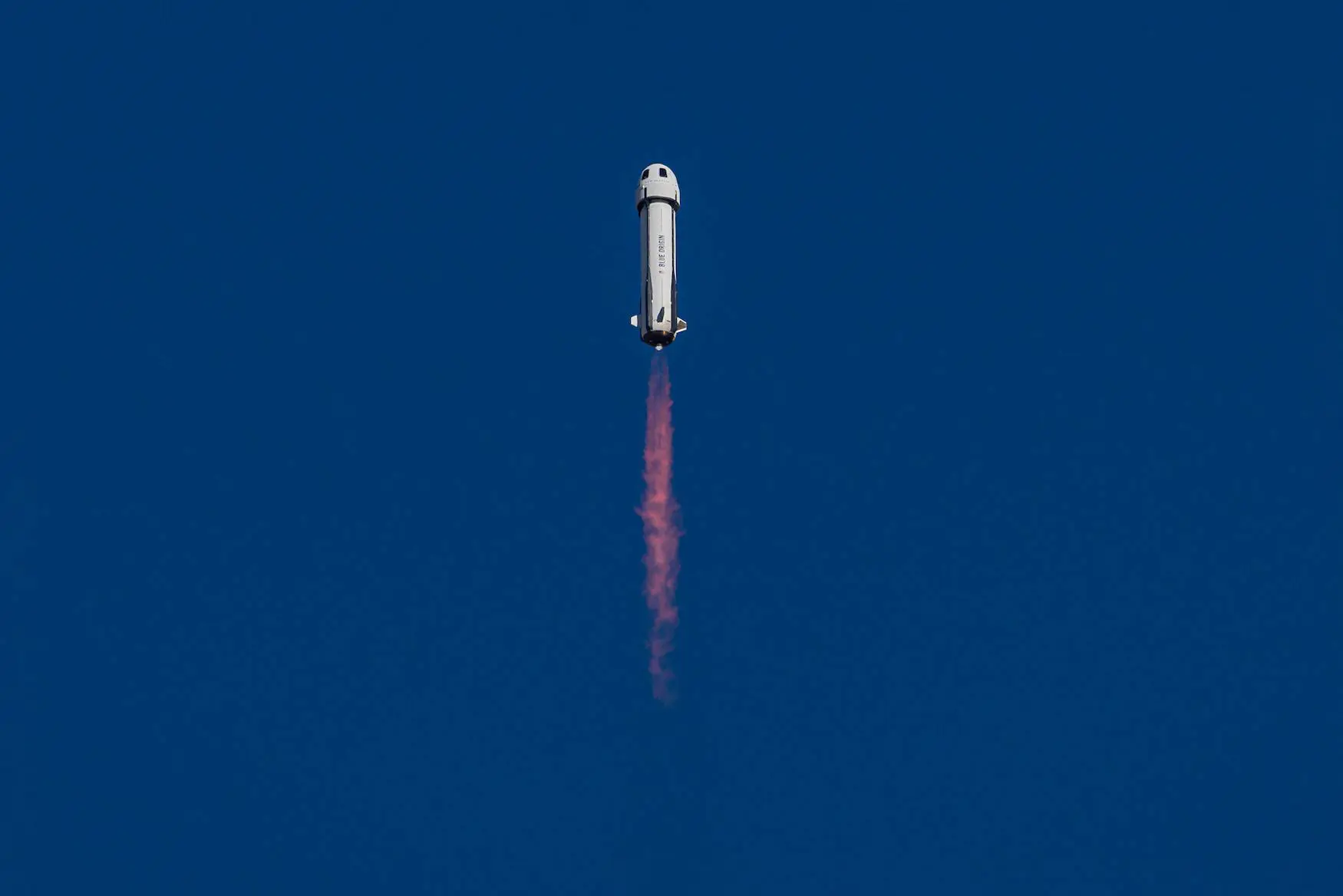 New Shepard rocket in flight